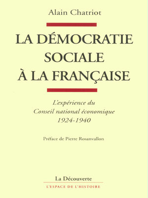 cover image of La démocratie sociale à la française